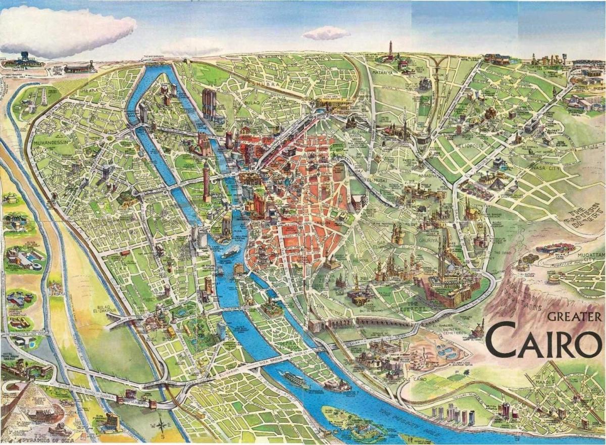 Карта туристички Каиро Египат