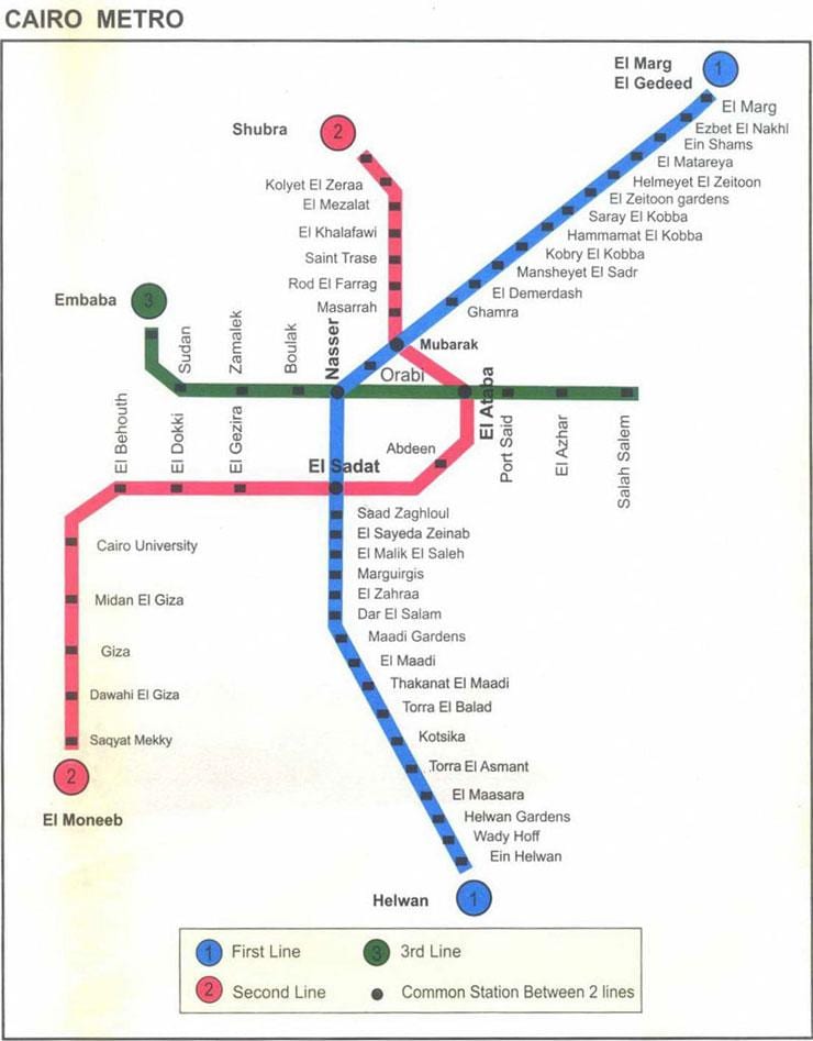 карта метро Каира 