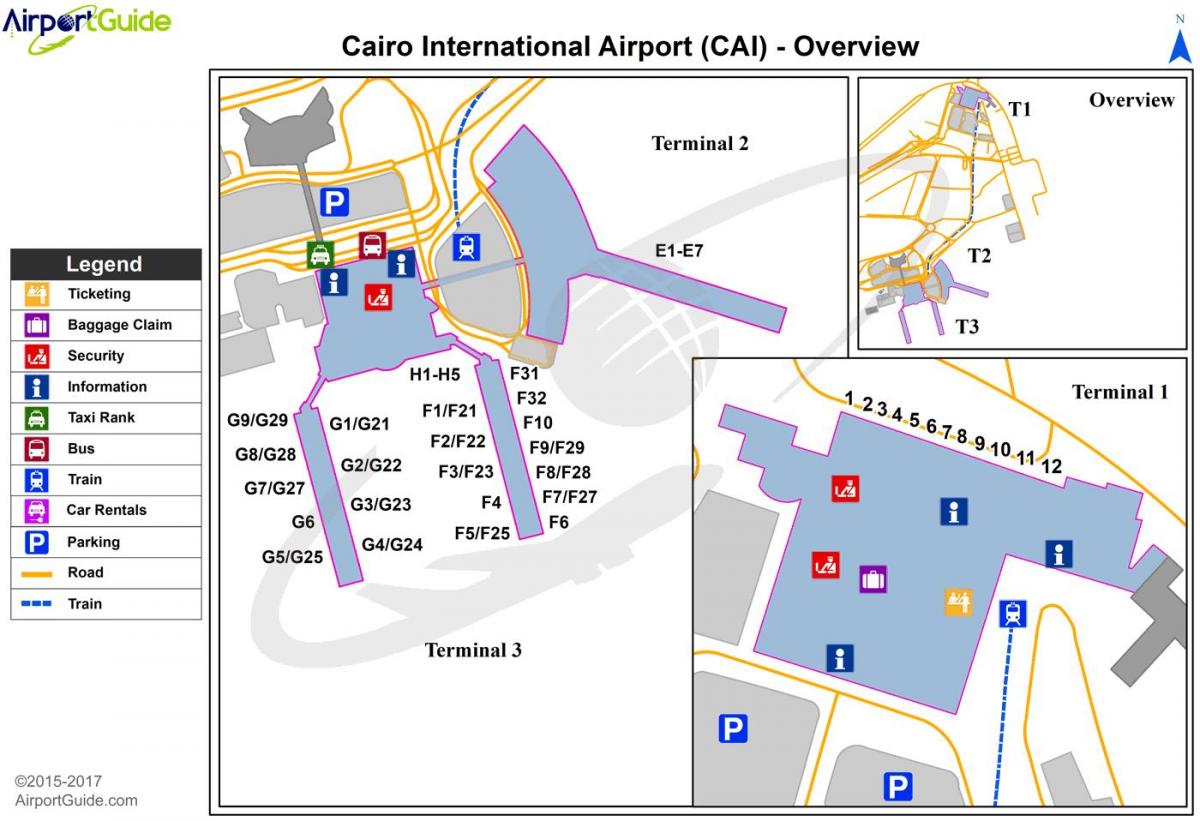 међународни аеродром у Каиру мапи